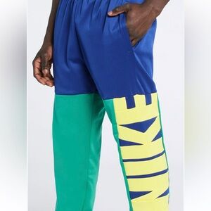 Nike Starting 5 Therma Fit Fleece Sweatpants Deep Royal Yellow DA6368-455 Sz L‎